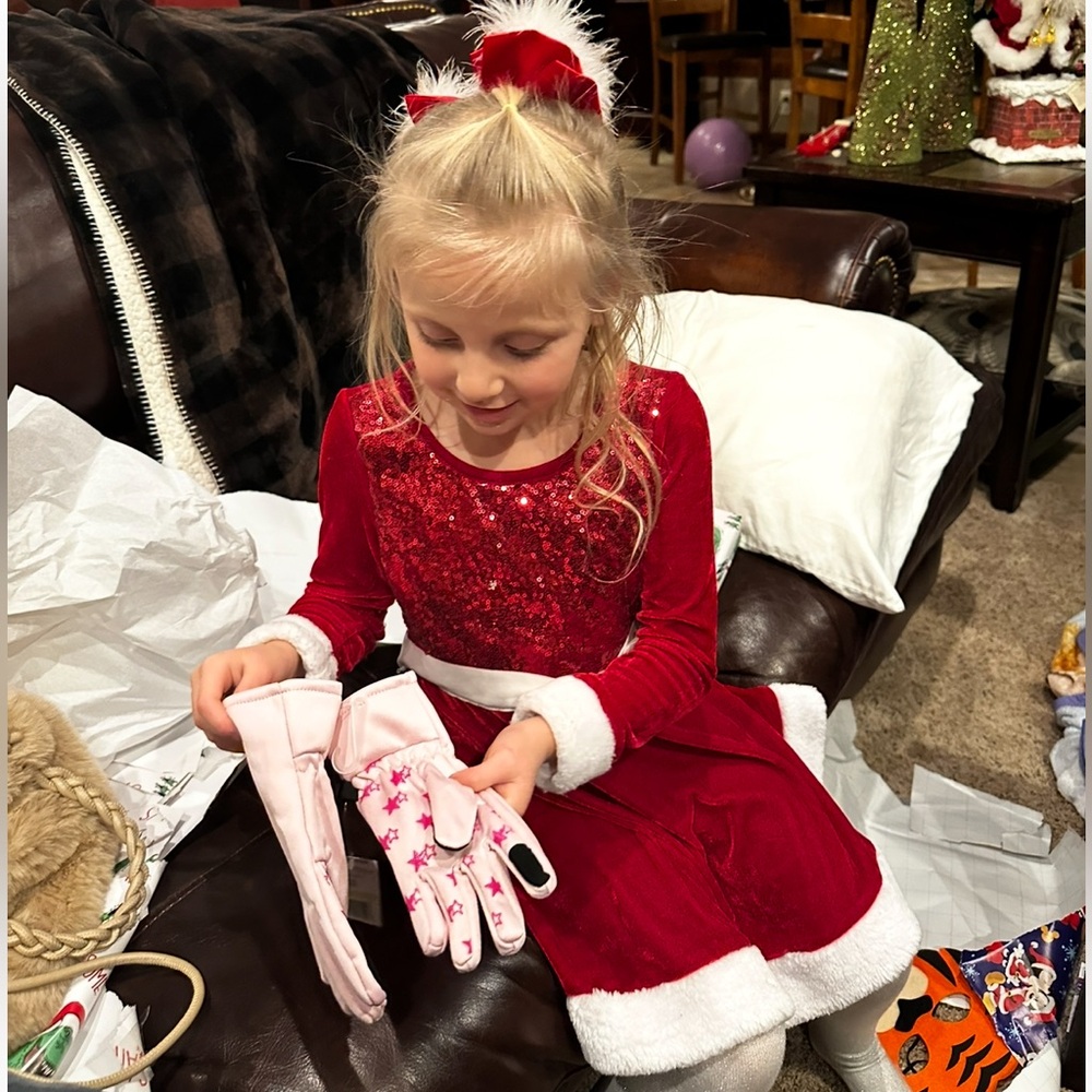 Pink & Violet Girls Size 5 Mrs. Claus Christmas Velvet Sequin Dress